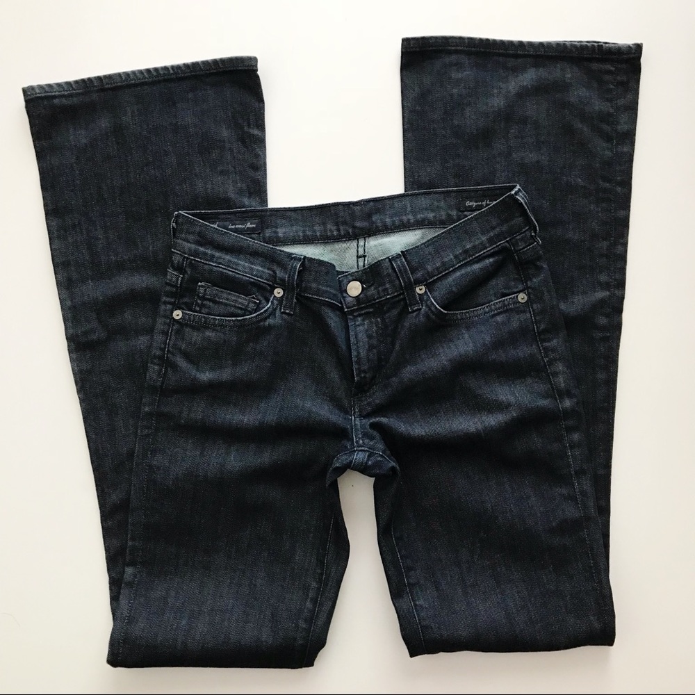 COH Ingrid Stretch Low Waist Flare Dark Wash Jeans